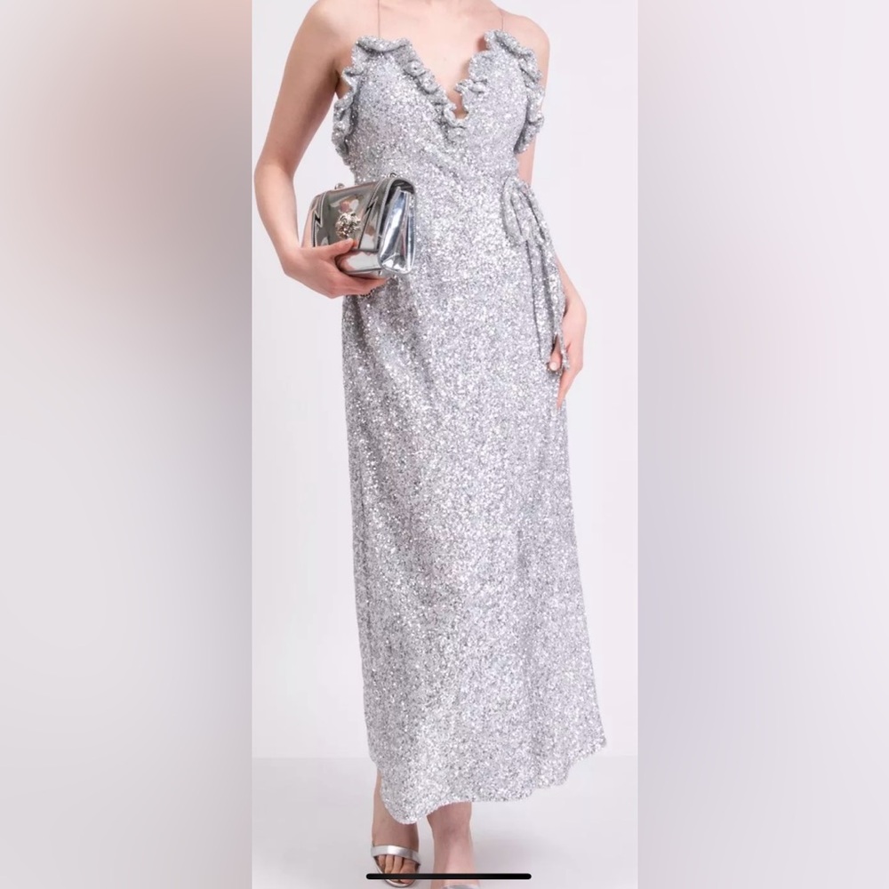 NWT - The Attico Maxi Ball Wrap Sequin Dress